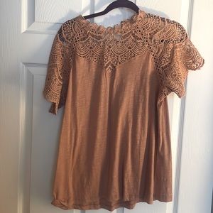 Lace detail short sleeve women top
